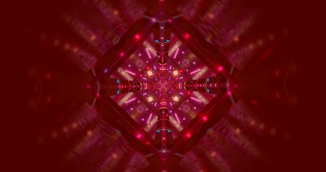 Red Neon Mandala VJ Loop | 4K 60fps Screensaver | Glowing Geometric Pattern